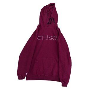 VINTAGE Stussy Hoodie Medium Burgandy